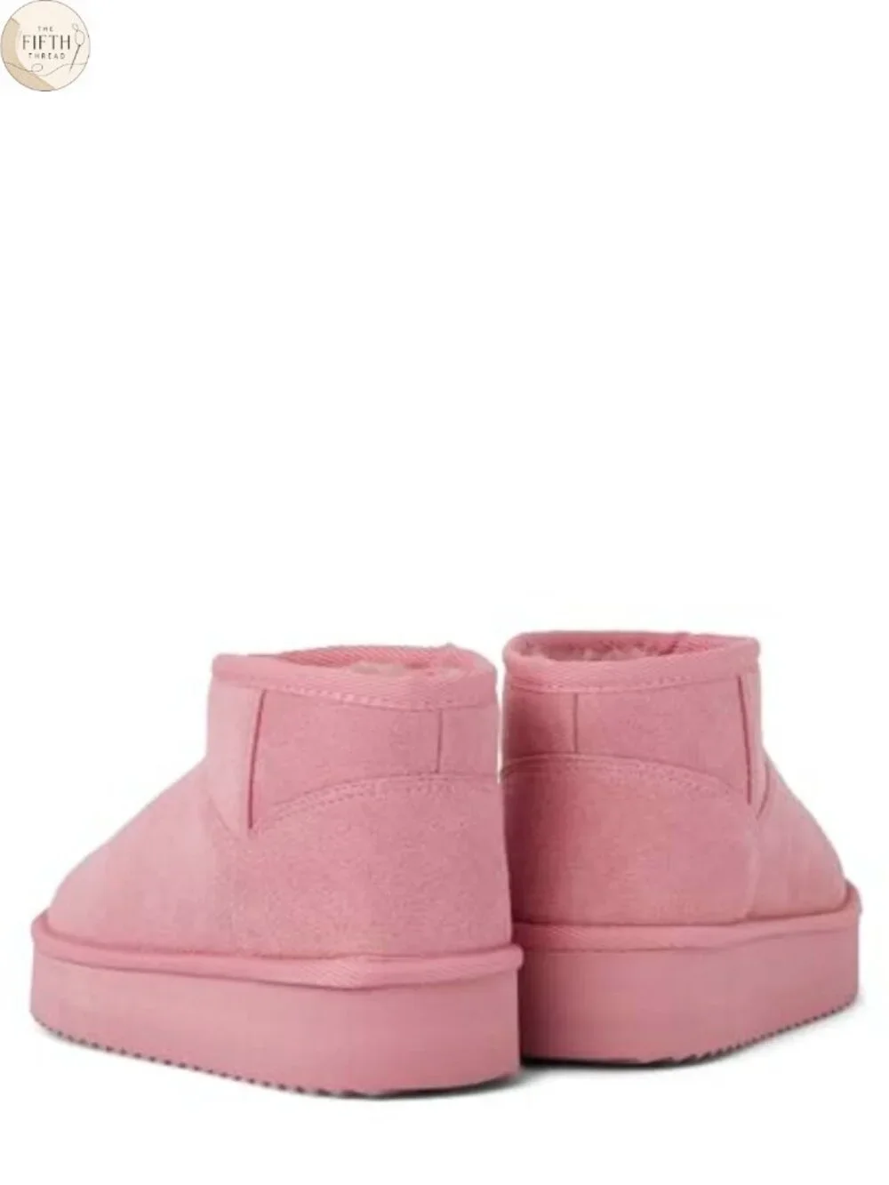 Girls Mini Ankle Platform Boot Faux Fur Lined Faux Suede Pull-On